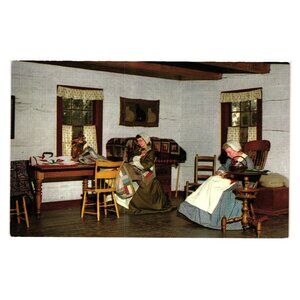 Upper Canada Village Handicrafts Demonstration Women Period Attire Postcard